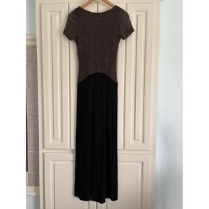Vintage Andrea Polizzi for Rex Lester Gray/shimmer Long Dress low Back Size 4